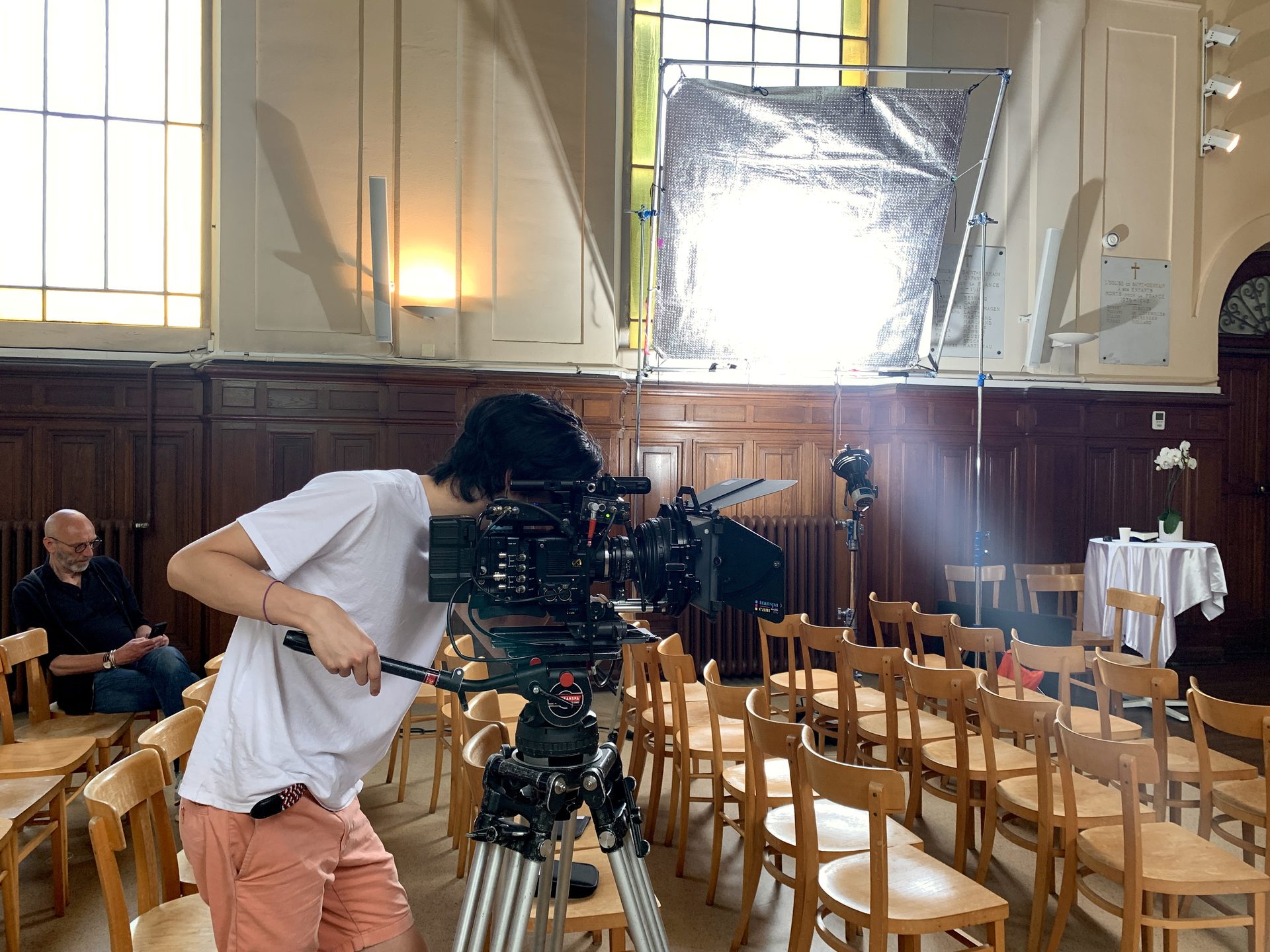 Jake Wong on set